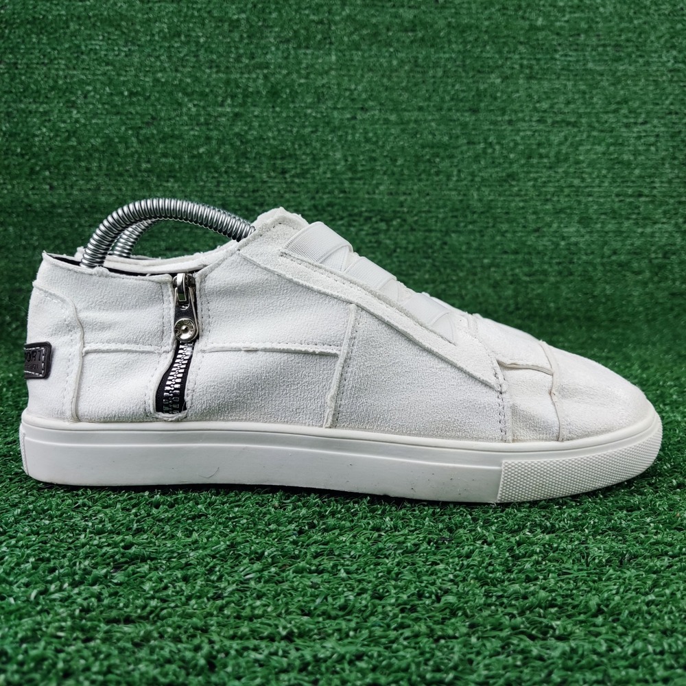 Sport Best Fashion Sneakers Womens Size 9 White Slip On Low Top Patchwork Zipper